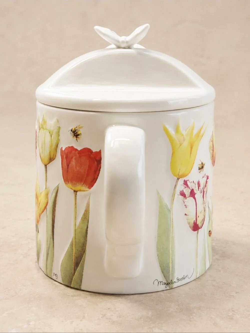 Marjolein Bastin Hallmark Tulip Teapot & Vase Set Vintage Cottagecore